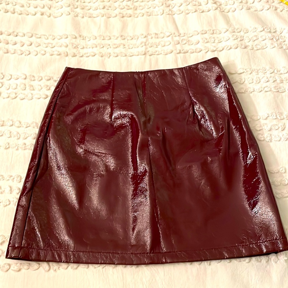 FAUX  Paten Leather skirt